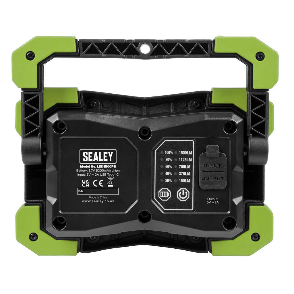 Sealey Portable Floodlight & Power Bank 15W COB LED LED1500PB - BostonPlates Autocare Centre