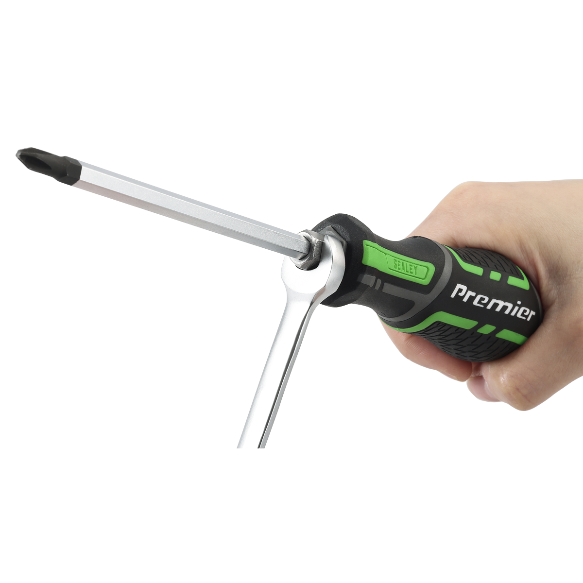 Sealey Premier Hammer-Thru Screwdriver Set 9pc - Hi-Vis Green AK4941HV - BostonPlates Autocare Centre