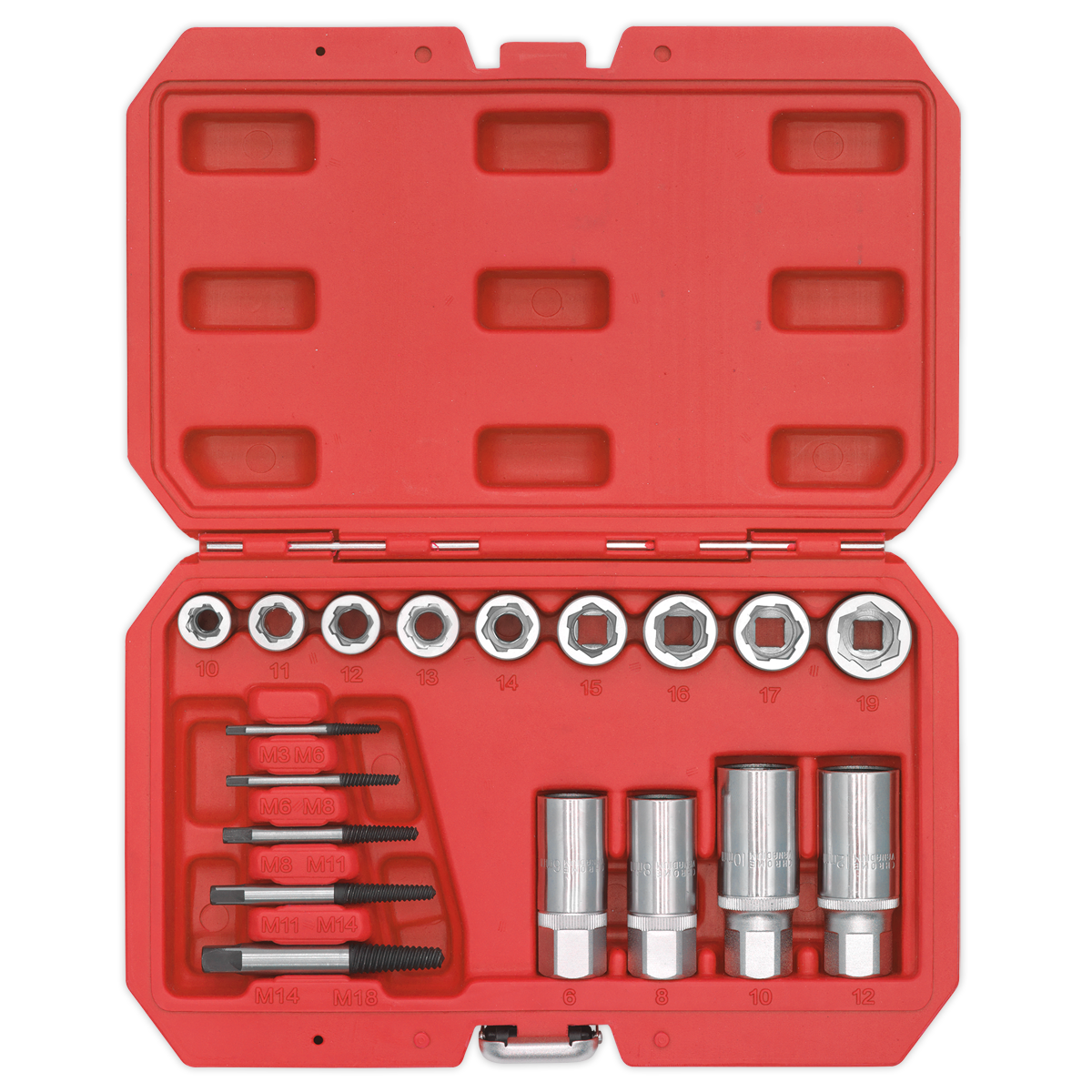 Sealey Premier Bolt, Stud & Screw Extractor Set 18pc AK751 - BostonPlates Autocare Centre