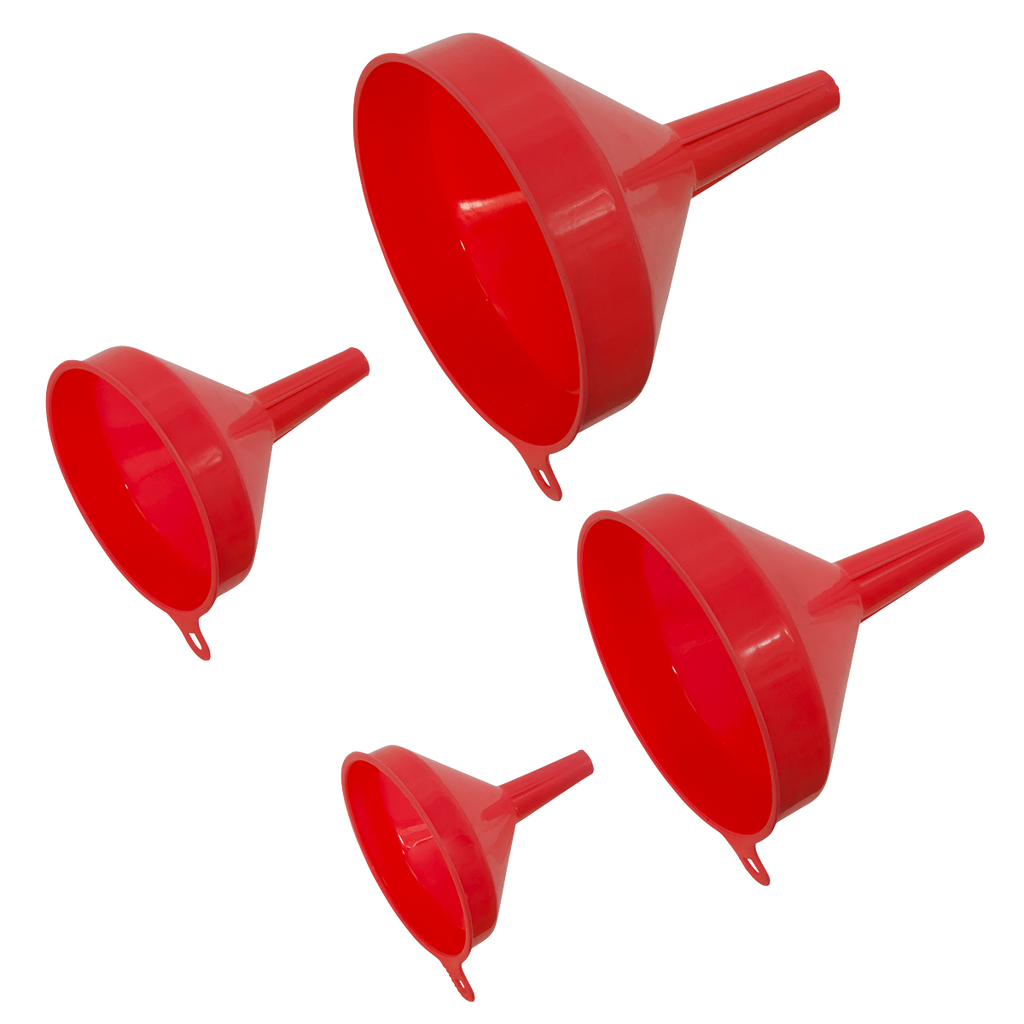 Sealey Economy Fixed Spout Funnel Set 4pc F94 - BostonPlates Autocare Centre