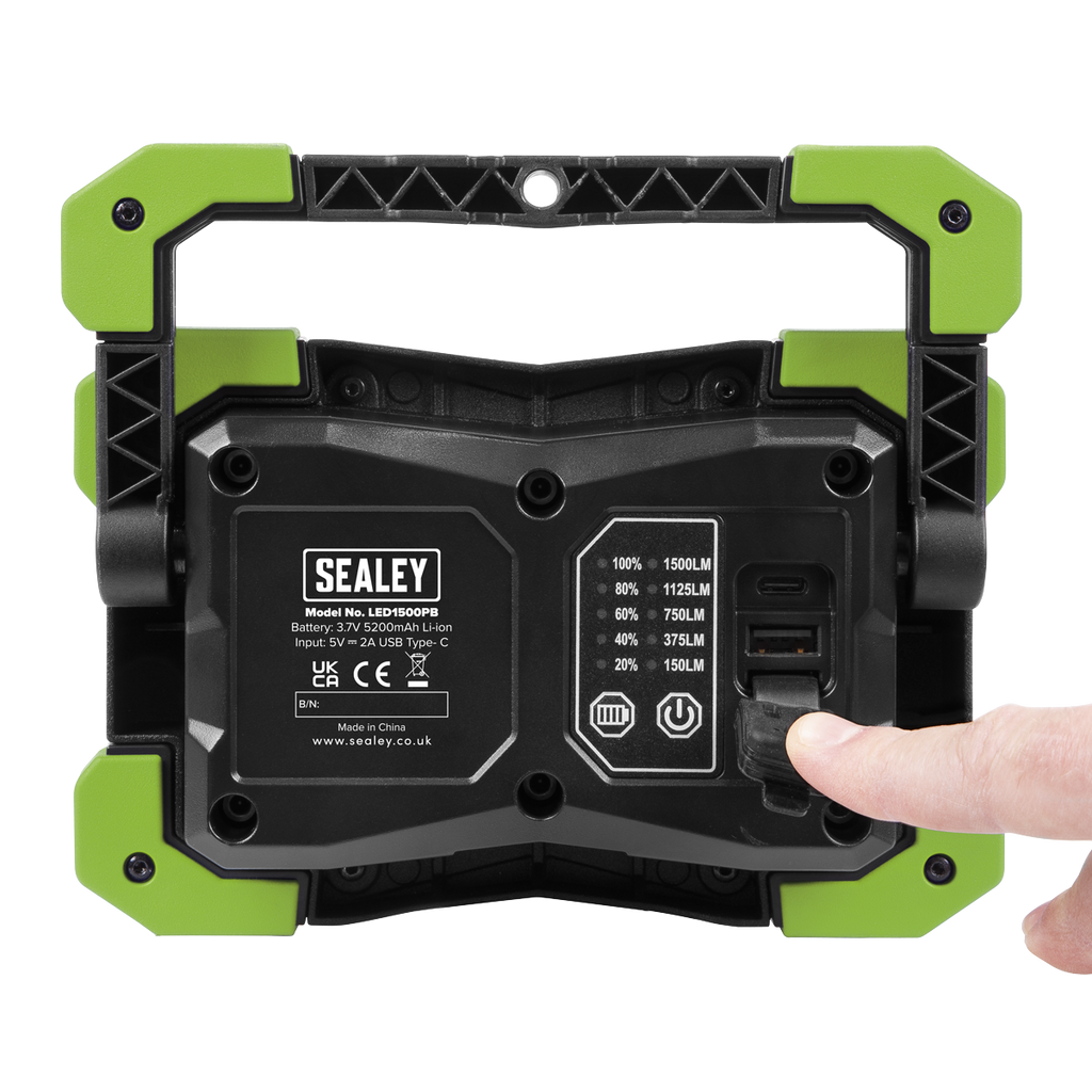 Sealey Portable Floodlight & Power Bank 15W COB LED LED1500PB - BostonPlates Autocare Centre