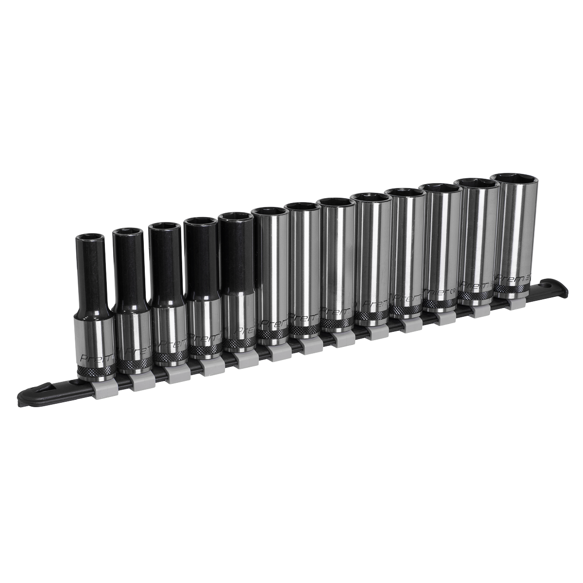 Sealey Premier Black Deep Socket Set 1/2"Sq Drive 13pc AK7995 - BostonPlates Autocare Centre