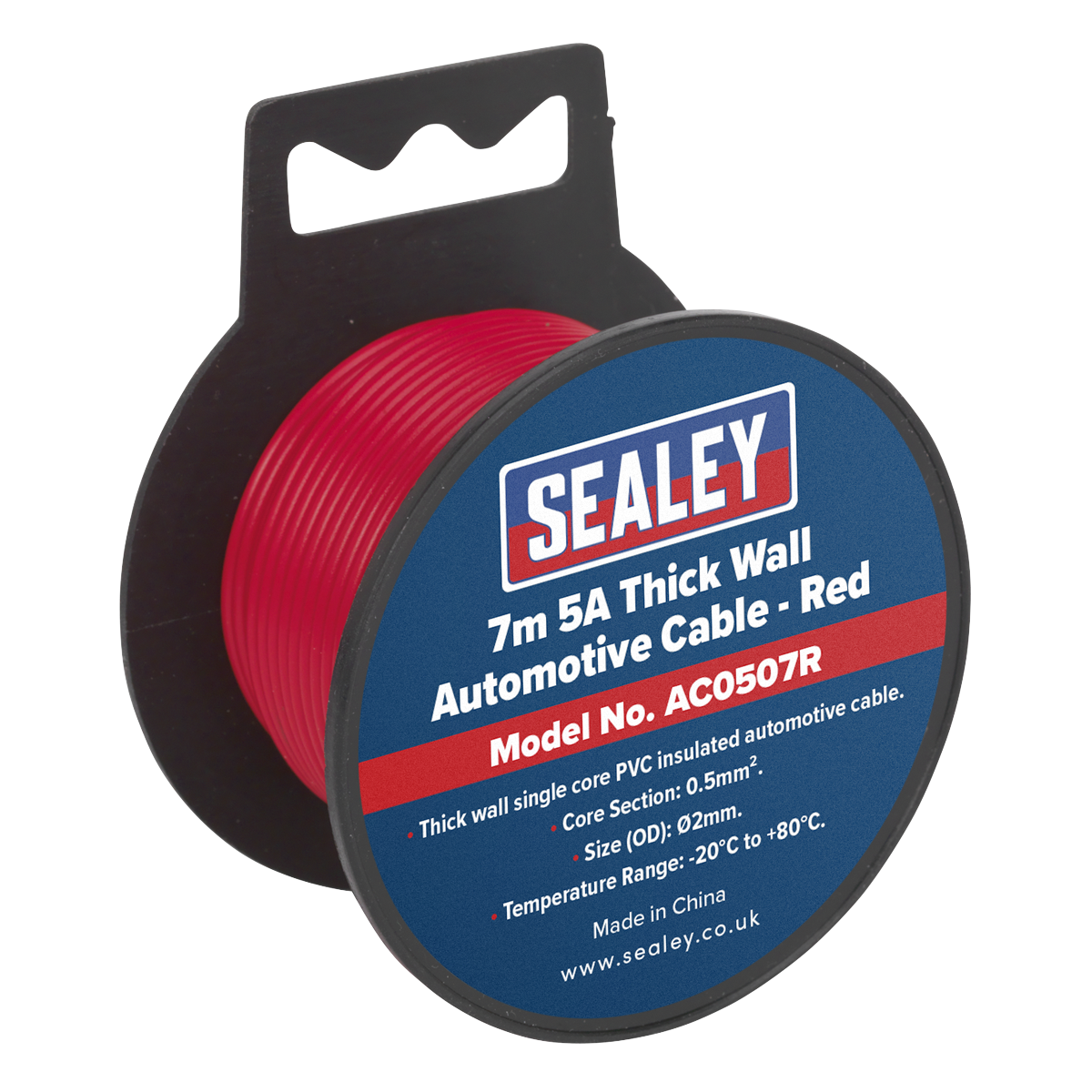 Sealey 5A Thick Wall Automotive Cable 7m - Red AC0507R