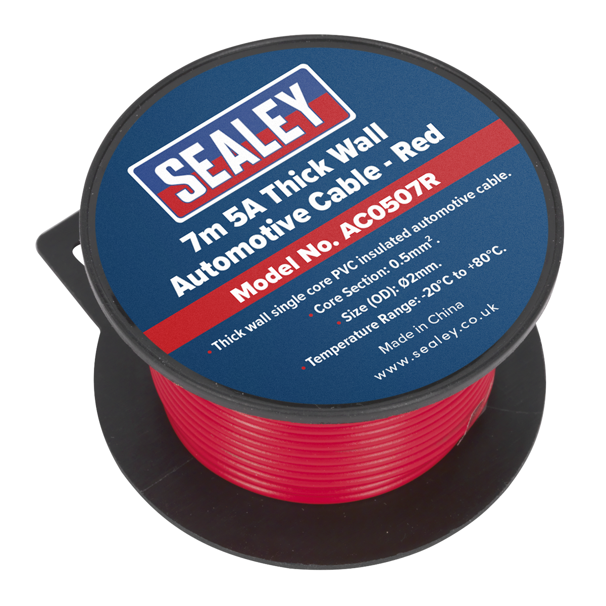 Sealey 5A Thick Wall Automotive Cable 7m - Red AC0507R