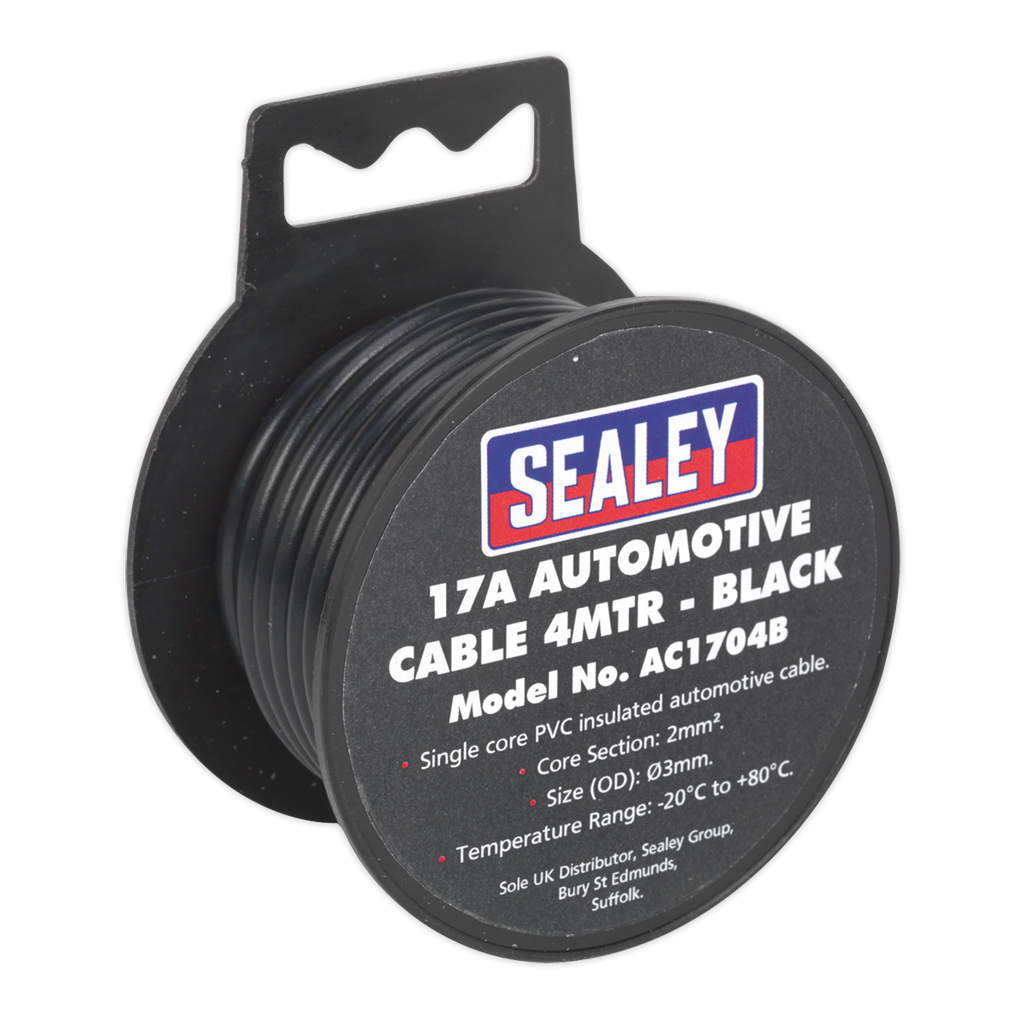 Sealey 17A Thick Wall Automotive Cable 4m - Black AC1704B (Copy)