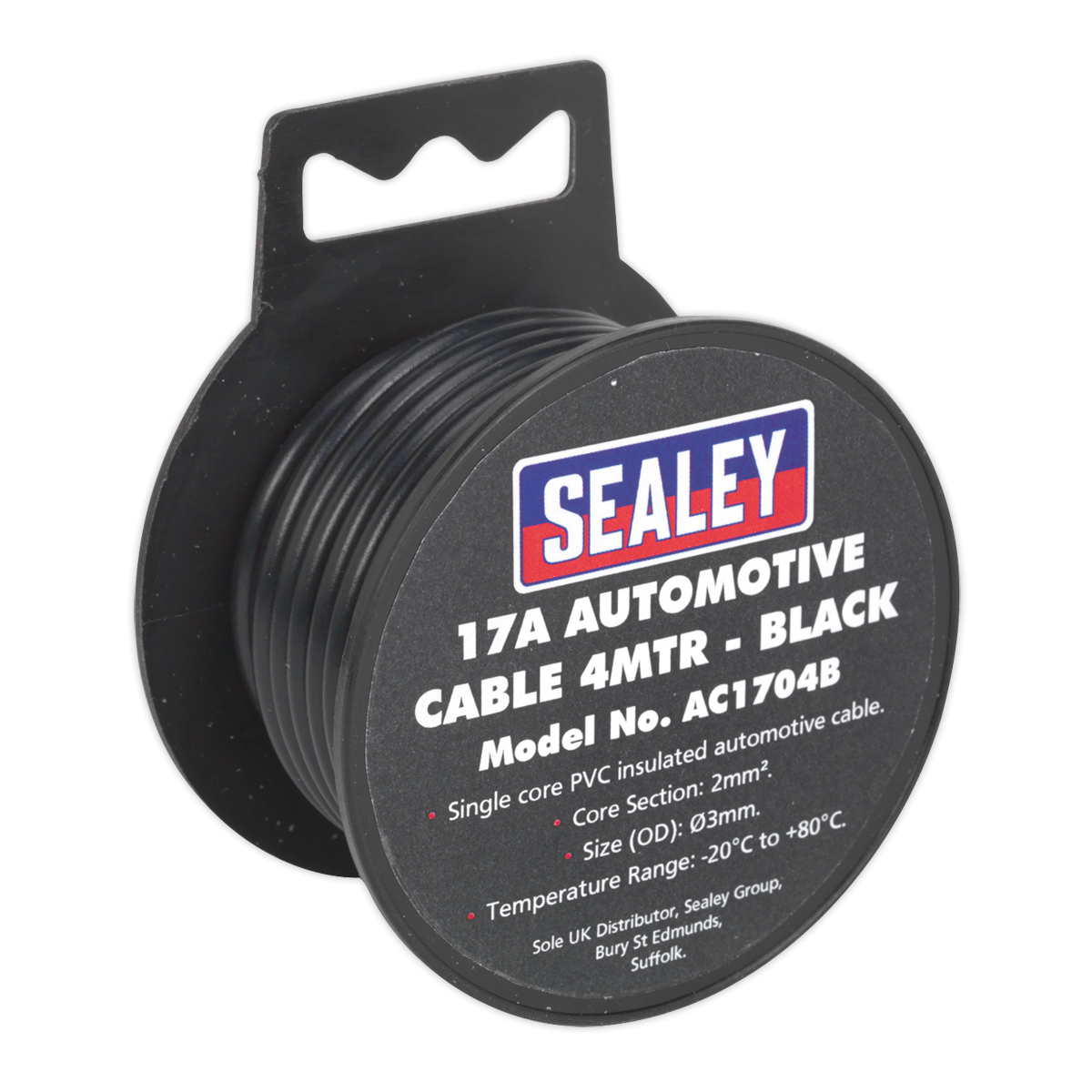 Sealey 17A Thick Wall Automotive Cable 4m - Black AC1704B (Copy)