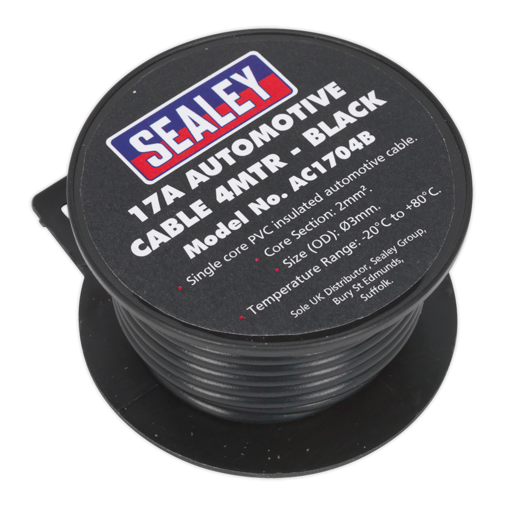Sealey 17A Thick Wall Automotive Cable 4m - Black AC1704B (Copy)
