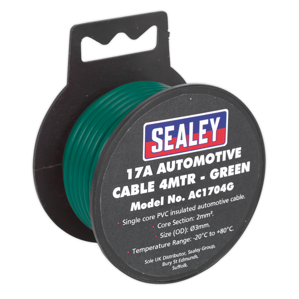 Sealey 17A Thick Wall Automotive Cable 4m - Green AC1704G (Copy)