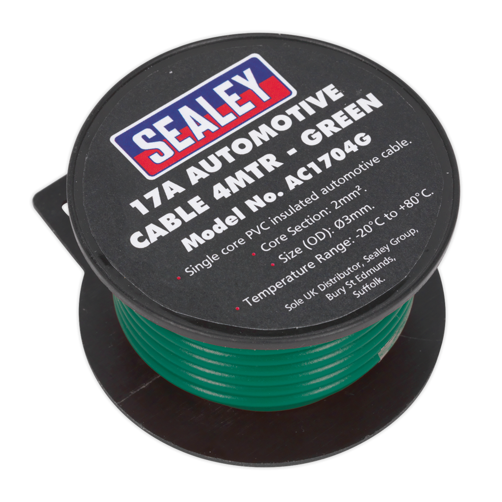 Sealey 17A Thick Wall Automotive Cable 4m - Green AC1704G (Copy)