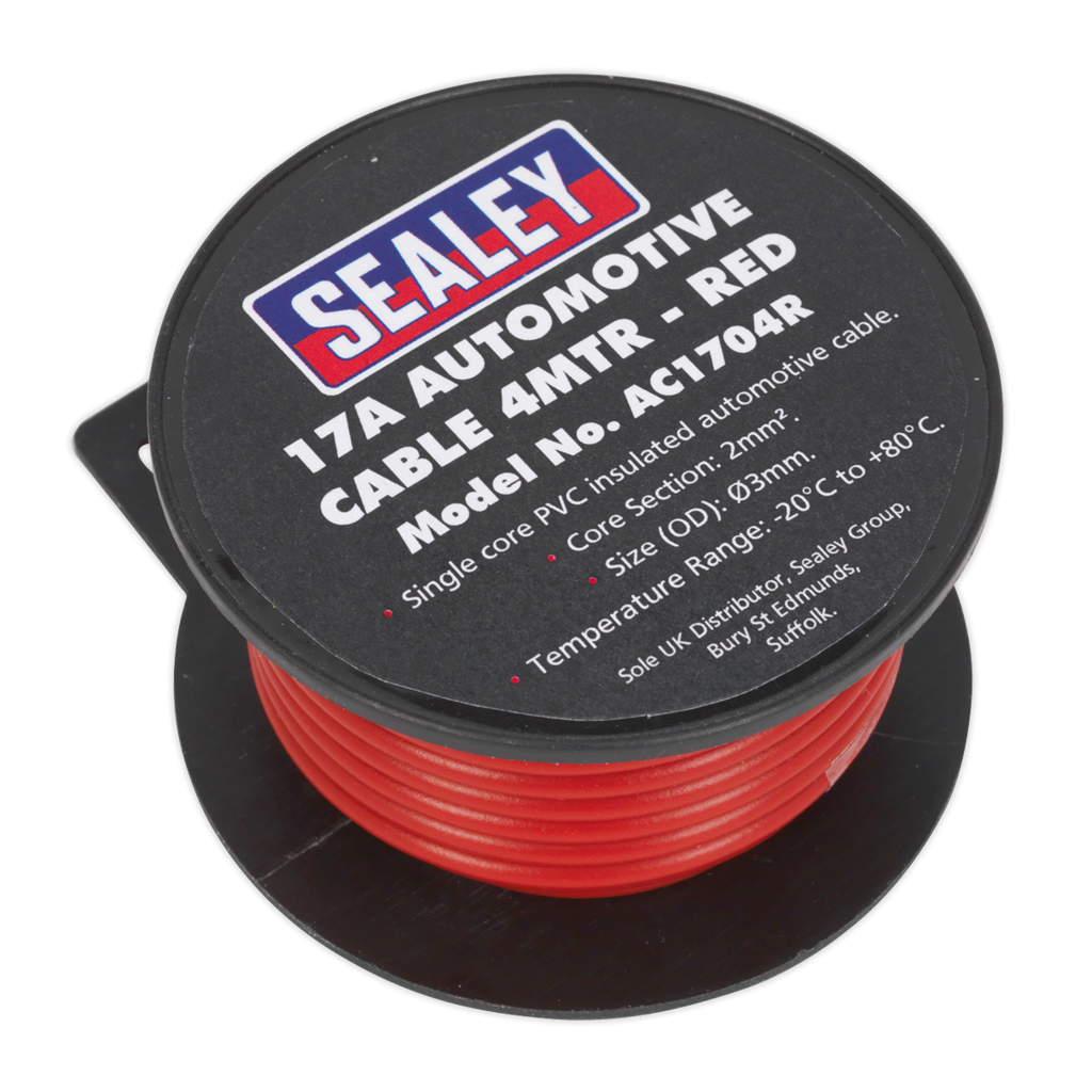 Sealey 17A Thick Wall Automotive Cable 4m - Red AC1704R (Copy)