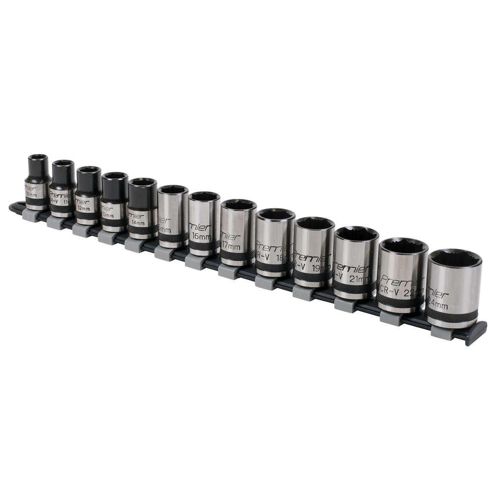 Sealey Premier Black Lock-On™ Socket Set 1/2"Sq Drive 13pc AK2742B