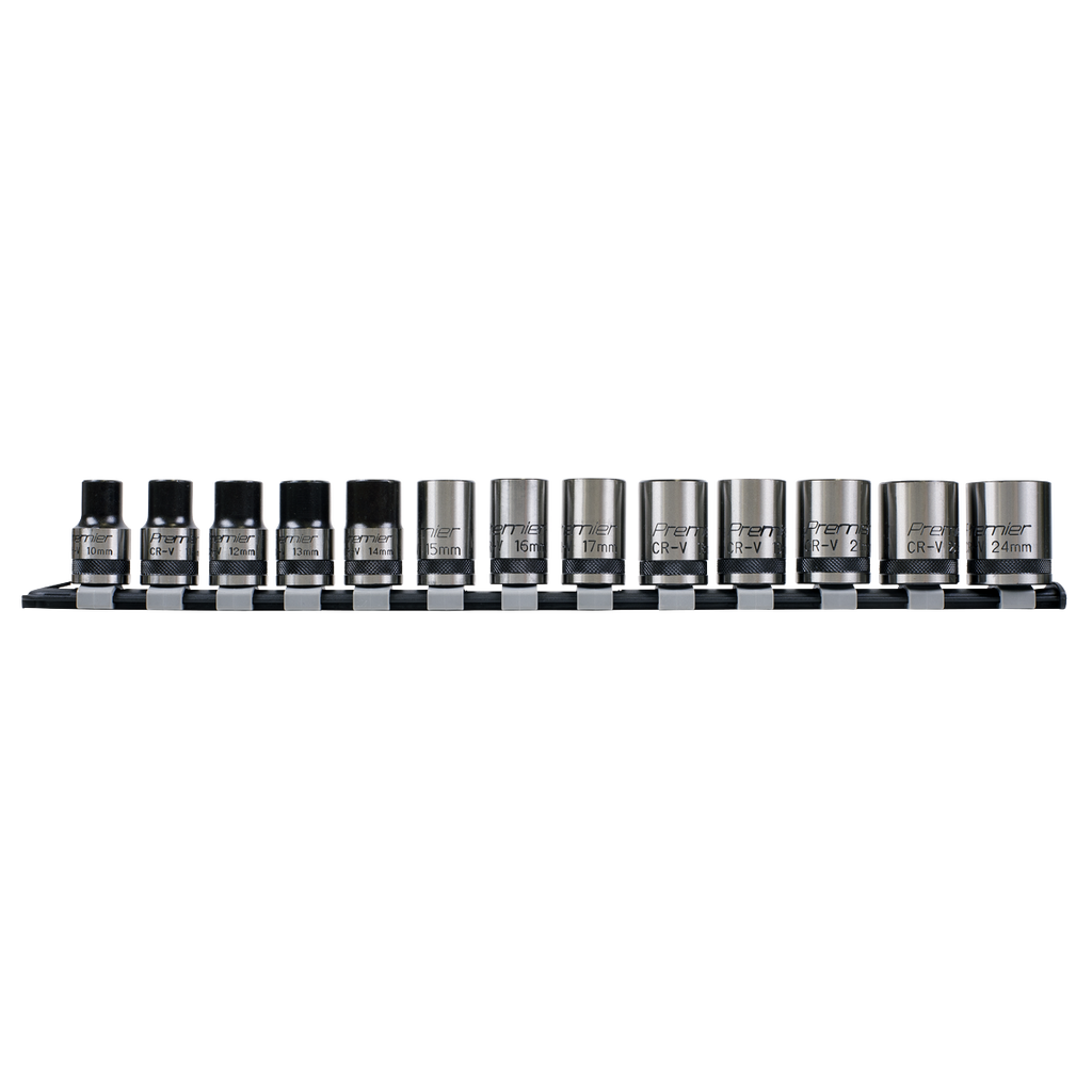 Sealey Premier Black Lock-On™ Socket Set 1/2"Sq Drive 13pc AK2742B