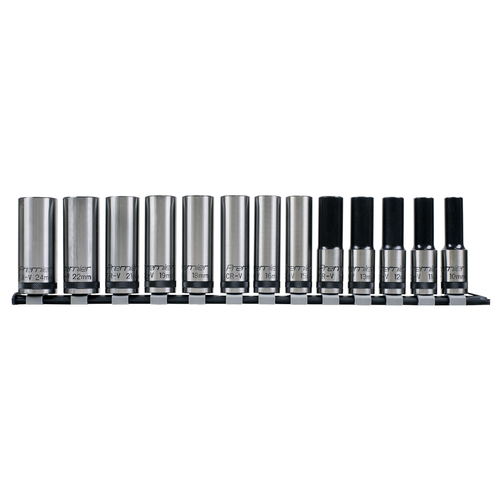 Sealey Premier Black Deep Lock-On™ Socket Set 1/2"Sq Drive 13pc AK2745B