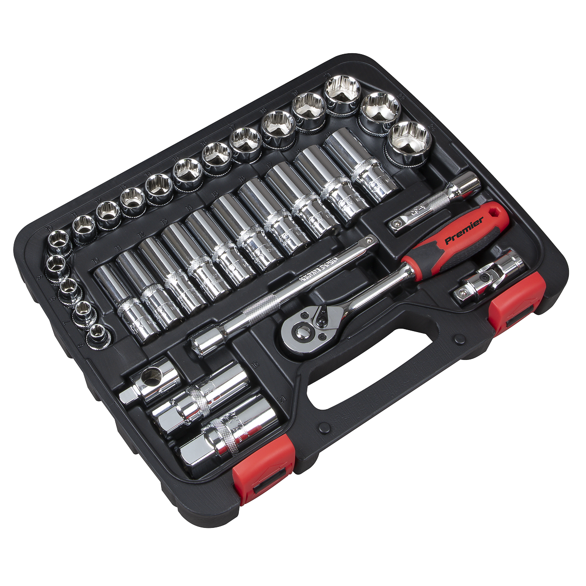 Sealey Premier Lock-On™ Socket Set 3/8"Sq Drive 34pc AK27481 - BostonPlates Autocare Centre