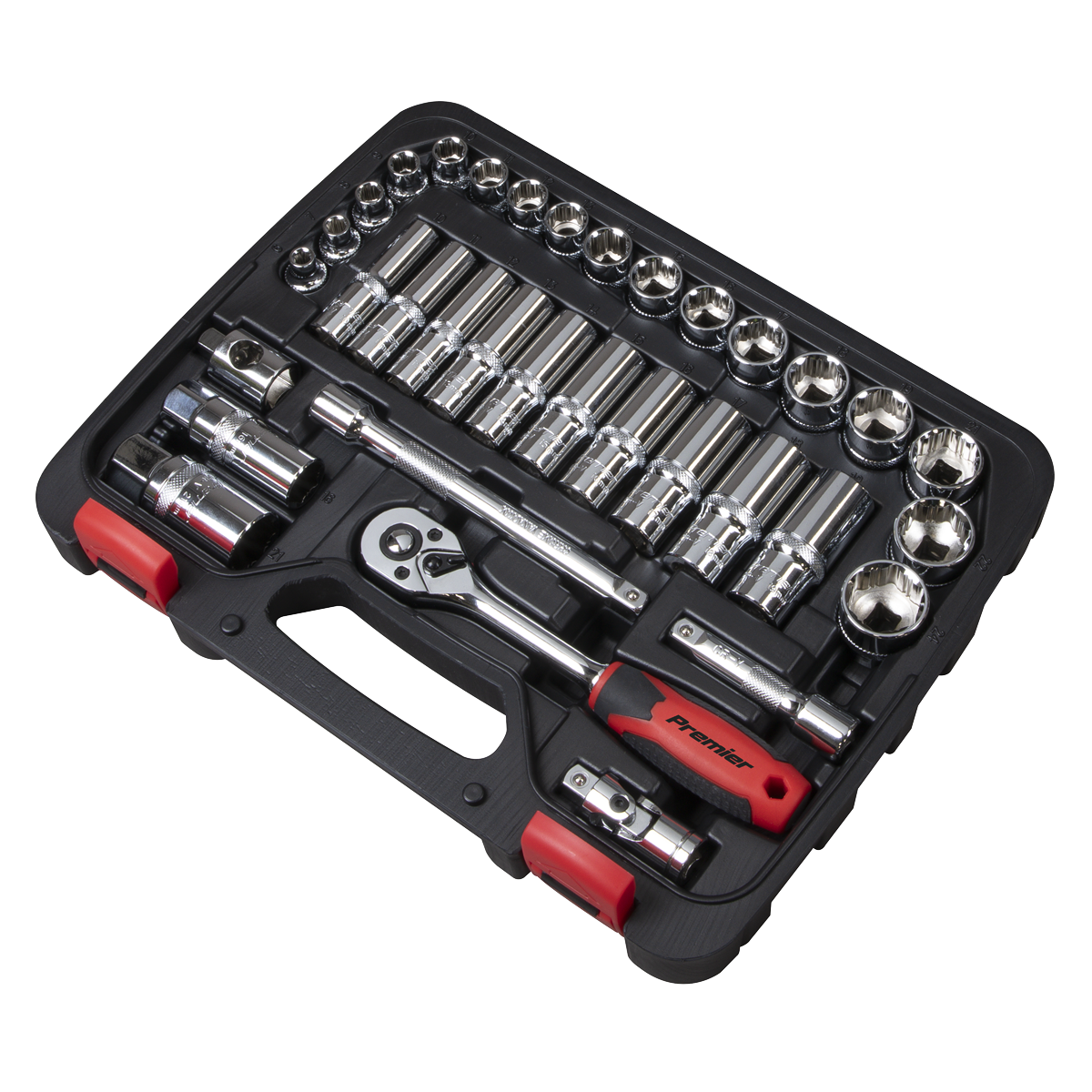 Sealey Premier Lock-On™ Socket Set 3/8"Sq Drive 34pc AK27481 - BostonPlates Autocare Centre