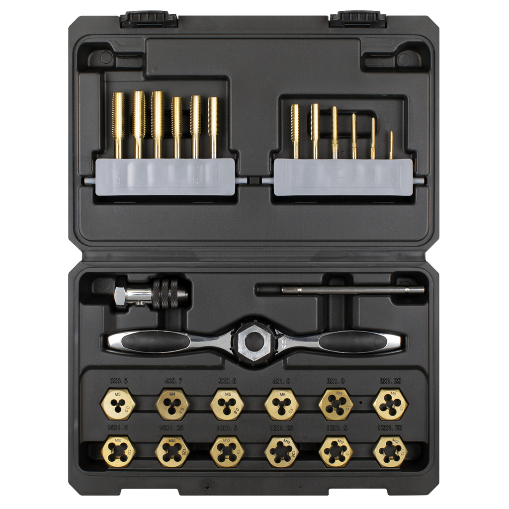 Sealey Premier Metric &amp; Imperial Titanium Coated Hexagonal Tap &amp; Die Set 46pc AK3046
