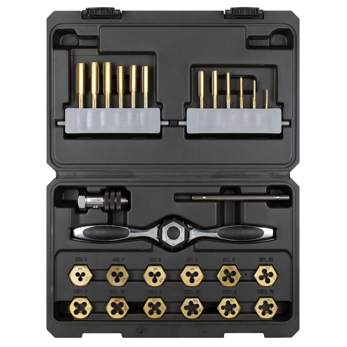 Sealey Premier Metric &amp; Imperial Titanium Coated Hexagonal Tap &amp; Die Set 46pc AK3046