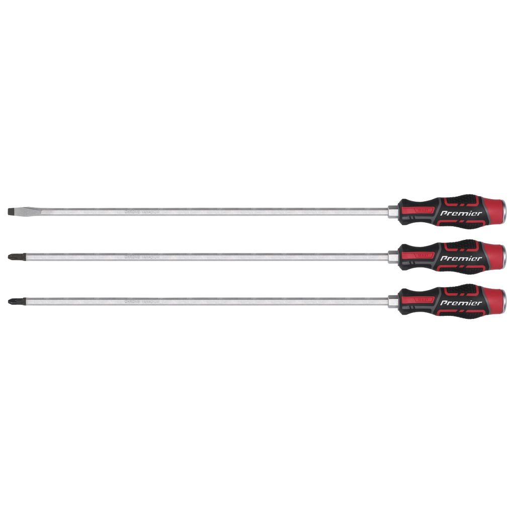 Sealey Premier Extra-Long Hammer-Thru Screwdriver Set 450mm 3pc AK4942