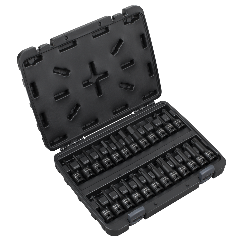 Sealey Premier Hex/TRX-Star*/Spline Impact Socket Bit Set 1/2"Sq Drive 24pc AK56000 - BostonPlates Autocare Centre