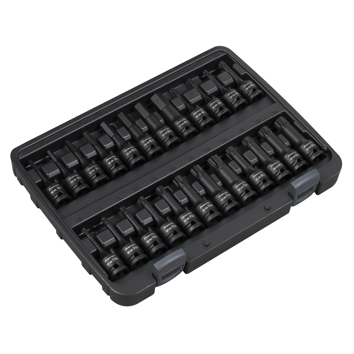 Sealey Premier Hex/TRX-Star*/Spline Impact Socket Bit Set 1/2"Sq Drive 24pc AK56000 - BostonPlates Autocare Centre