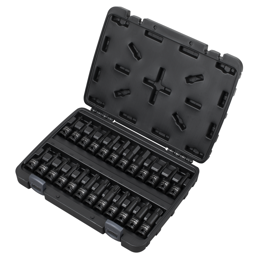 Sealey Premier Hex/TRX-Star*/Spline Impact Socket Bit Set 1/2"Sq Drive 24pc AK56000 - BostonPlates Autocare Centre