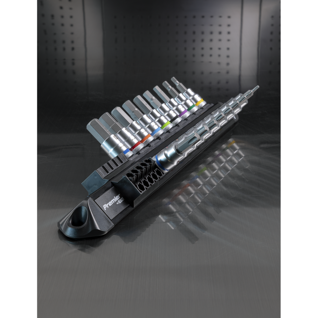Sealey Premier Platinum Series Hex & TRX-Star* Socket Bit Set 3/8"Sq Drive 18pc AK6252