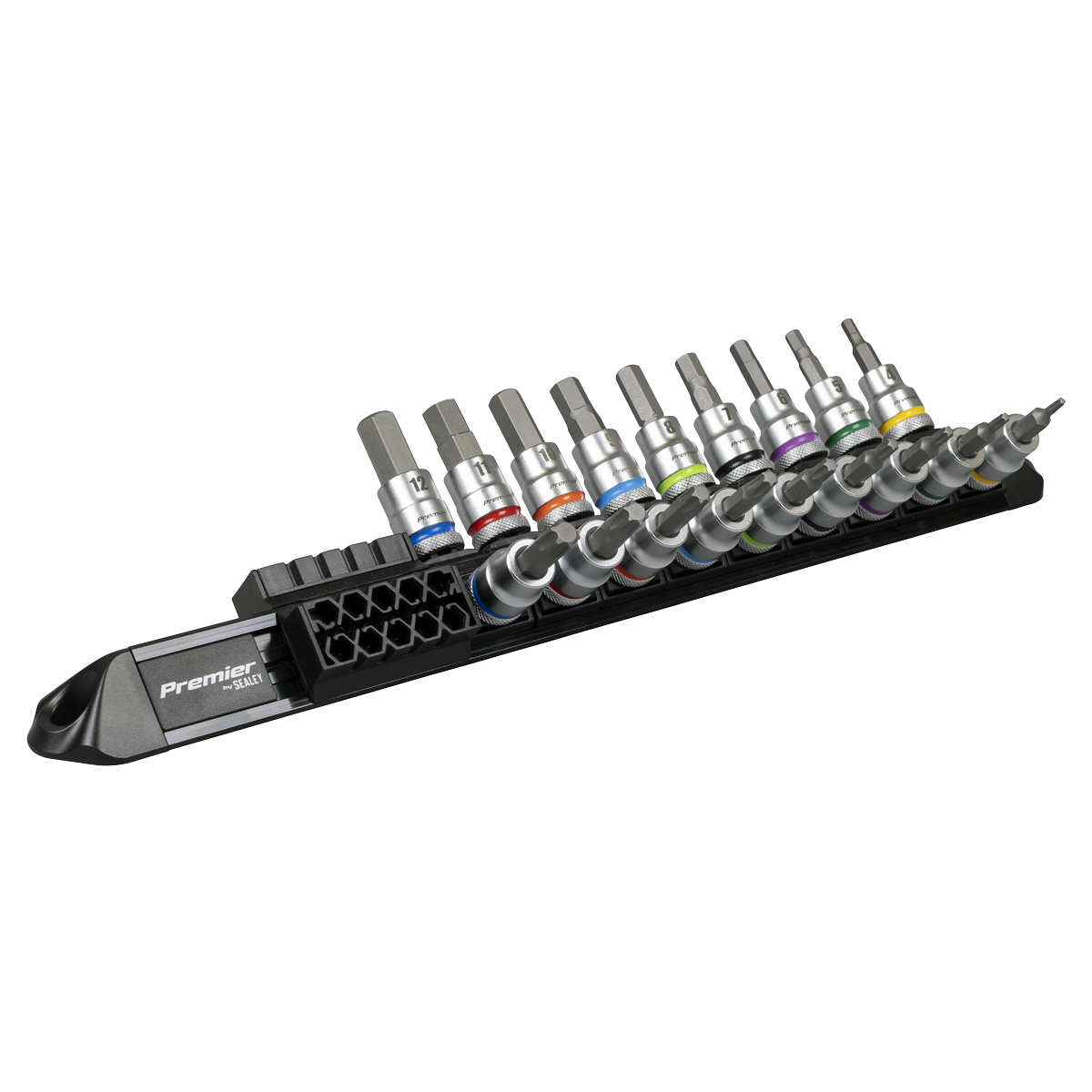 Sealey Premier Platinum Series Hex & TRX-Star* Socket Bit Set 3/8"Sq Drive 18pc AK6252