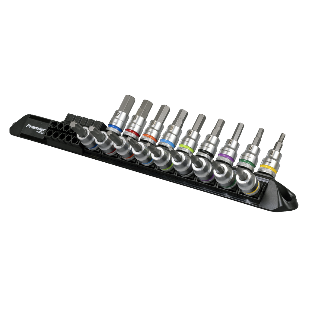Sealey Premier Platinum Series Hex & TRX-Star* Socket Bit Set 3/8"Sq Drive 18pc AK6252