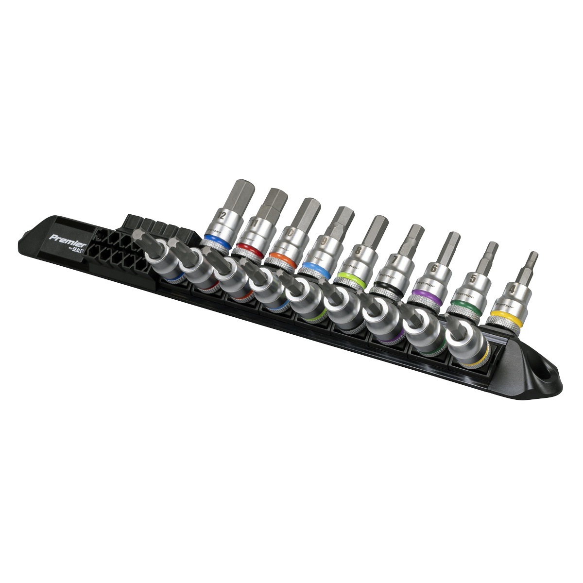 Sealey Premier Platinum Series Hex & TRX-Star* Socket Bit Set 3/8"Sq Drive 18pc AK6252