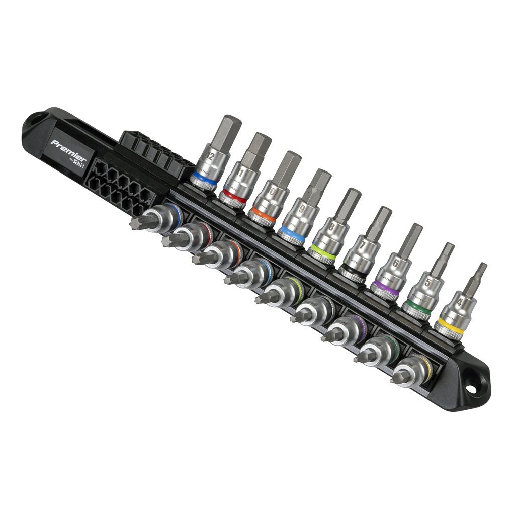 Sealey Premier Platinum Series Hex & TRX-Star* Socket Bit Set 3/8"Sq Drive 18pc AK6252