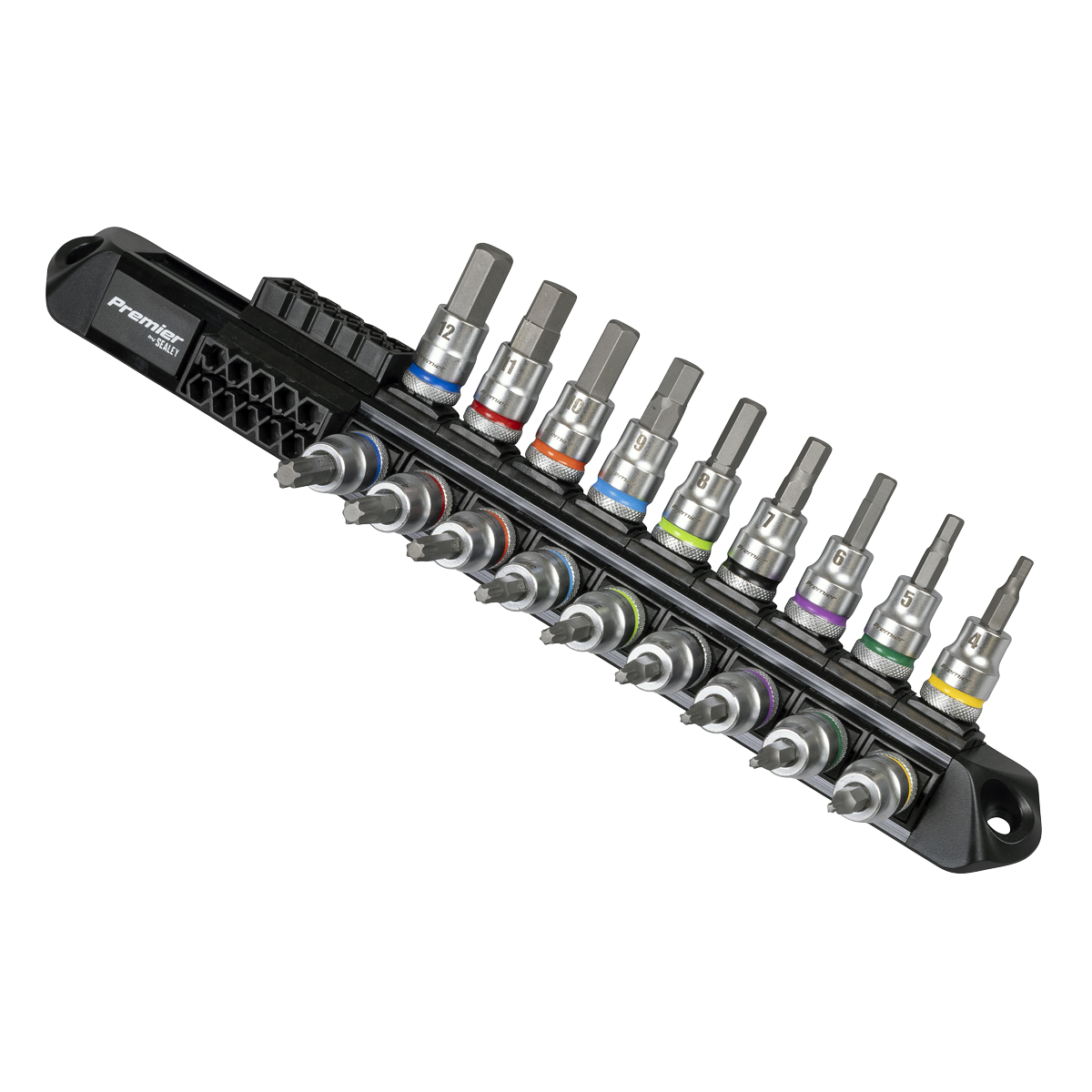 Sealey Premier Platinum Series Hex & TRX-Star* Socket Bit Set 3/8"Sq Drive 18pc AK6252