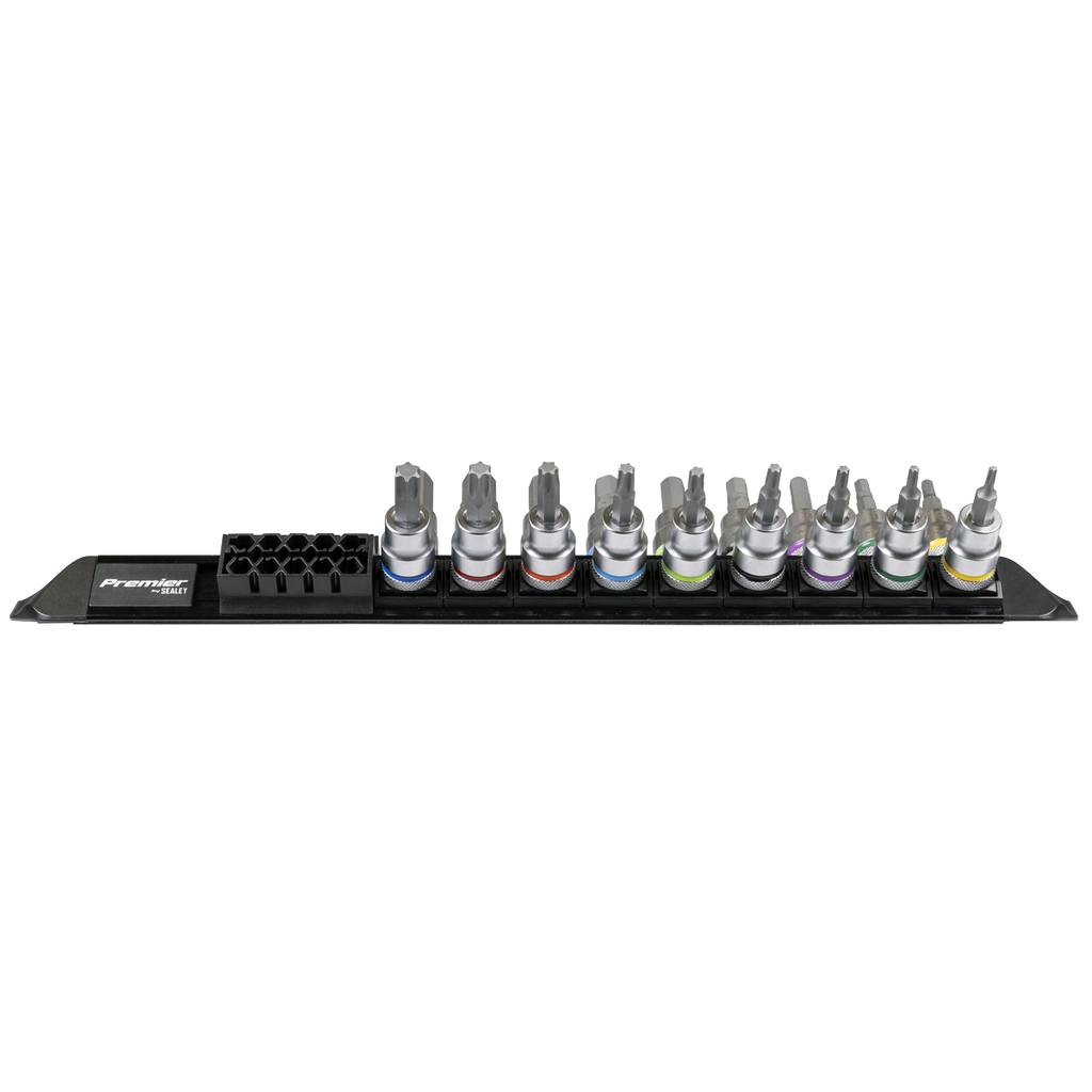 Sealey Premier Platinum Series Hex & TRX-Star* Socket Bit Set 3/8"Sq Drive 18pc AK6252