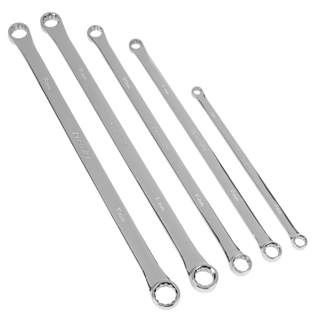 Sealey Premier Extra-Long Double End Ring Spanner Set in EVA Foam Tray 5pc AK63110