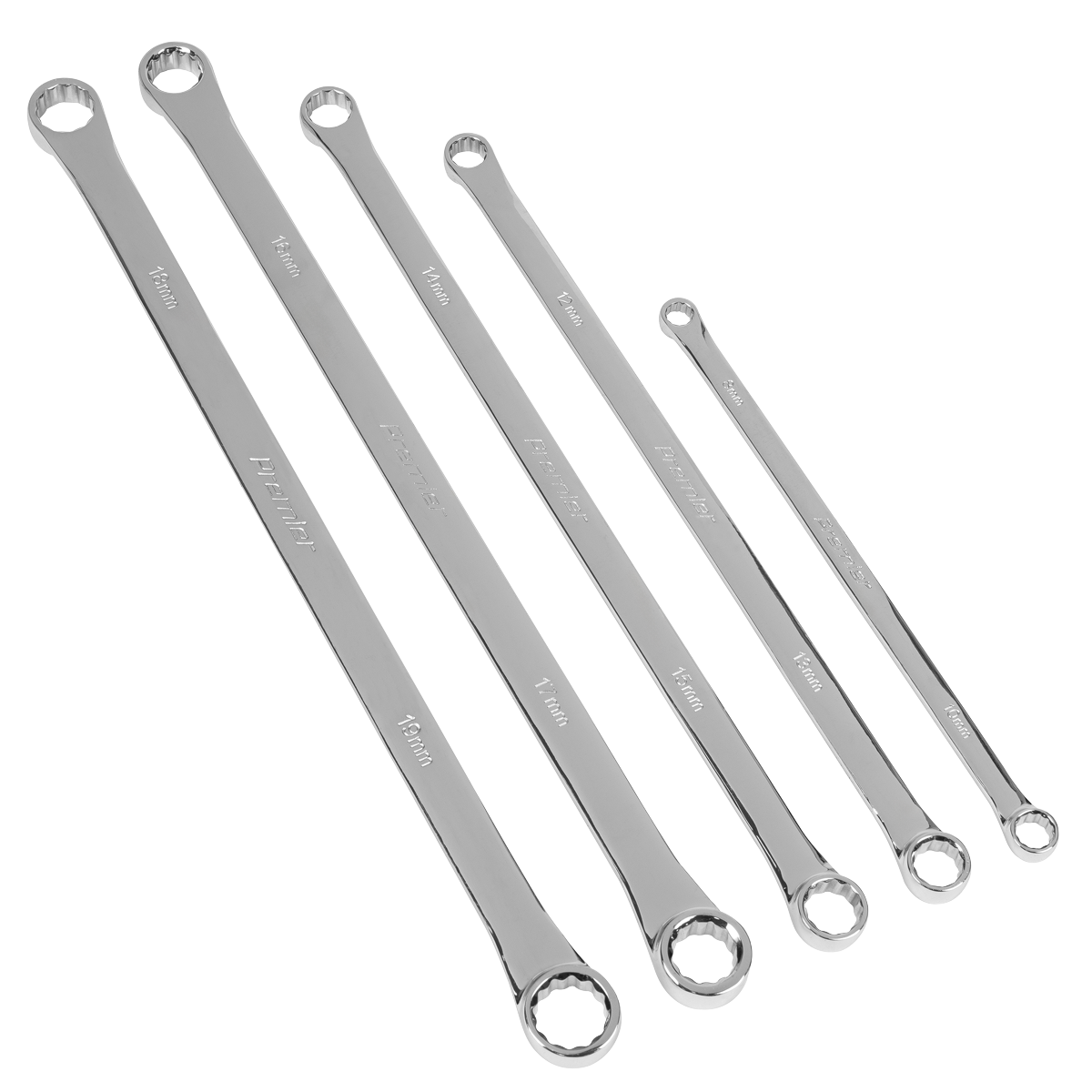 Sealey Premier Extra-Long Double End Ring Spanner Set in EVA Foam Tray 5pc AK63110