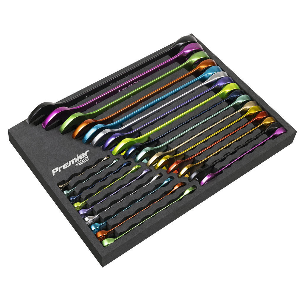 Sealey Premier Multi-Coloured Combination Spanner Set 25pc AK63268 - BostonPlates Autocare Centre