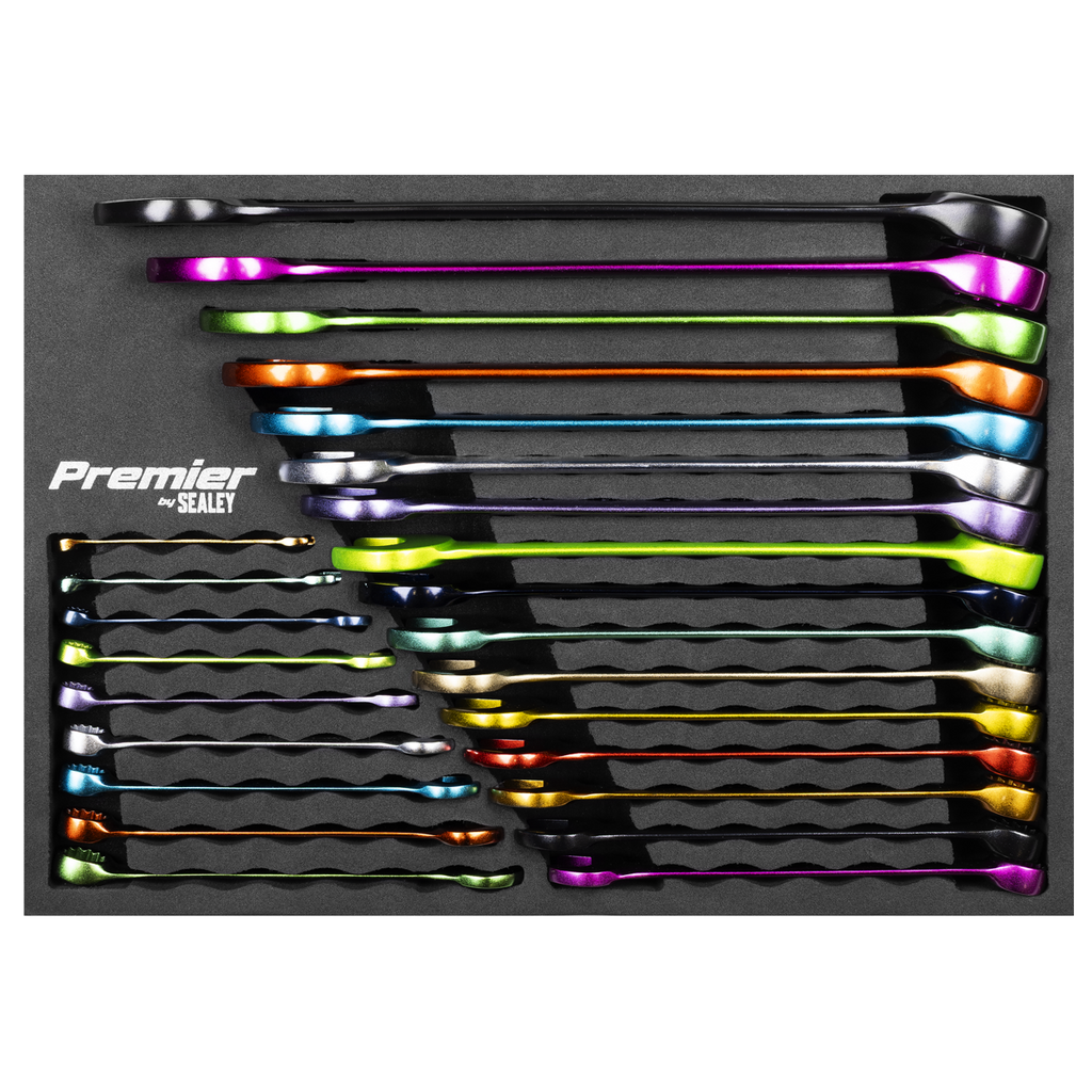 Sealey Premier Multi-Coloured Combination Spanner Set 25pc AK63268 - BostonPlates Autocare Centre