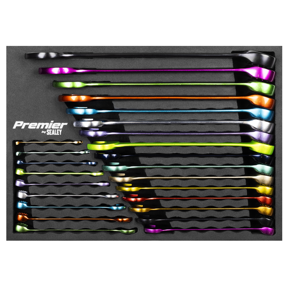 Sealey Premier Multi-Coloured Combination Spanner Set 25pc AK63268 - BostonPlates Autocare Centre