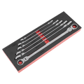 Sealey Premier Extra-Long Flexi-Head Double End Ratchet Ring Spanner Set 6pc AK63832 - BostonPlates Autocare Centre