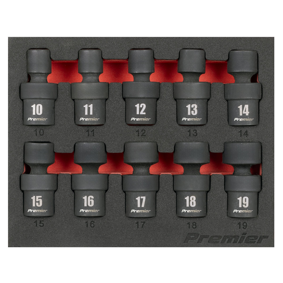 Sealey Premier Universal Joint Impact Socket Set 3/8"Sq Drive 10pc AK68220 2