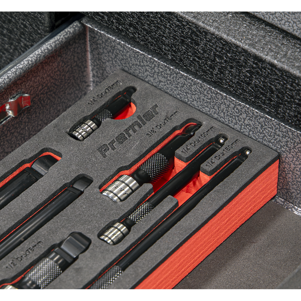 Sealey Premier Black Wobble/Rigid Extension Bar Set 1/4", 3/8" & 1/2"Sq Drive 9pc - Premier Black AK7693
