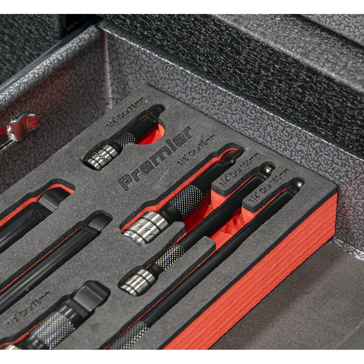 Sealey Premier Black Wobble/Rigid Extension Bar Set 1/4", 3/8" & 1/2"Sq Drive 9pc - Premier Black AK7693