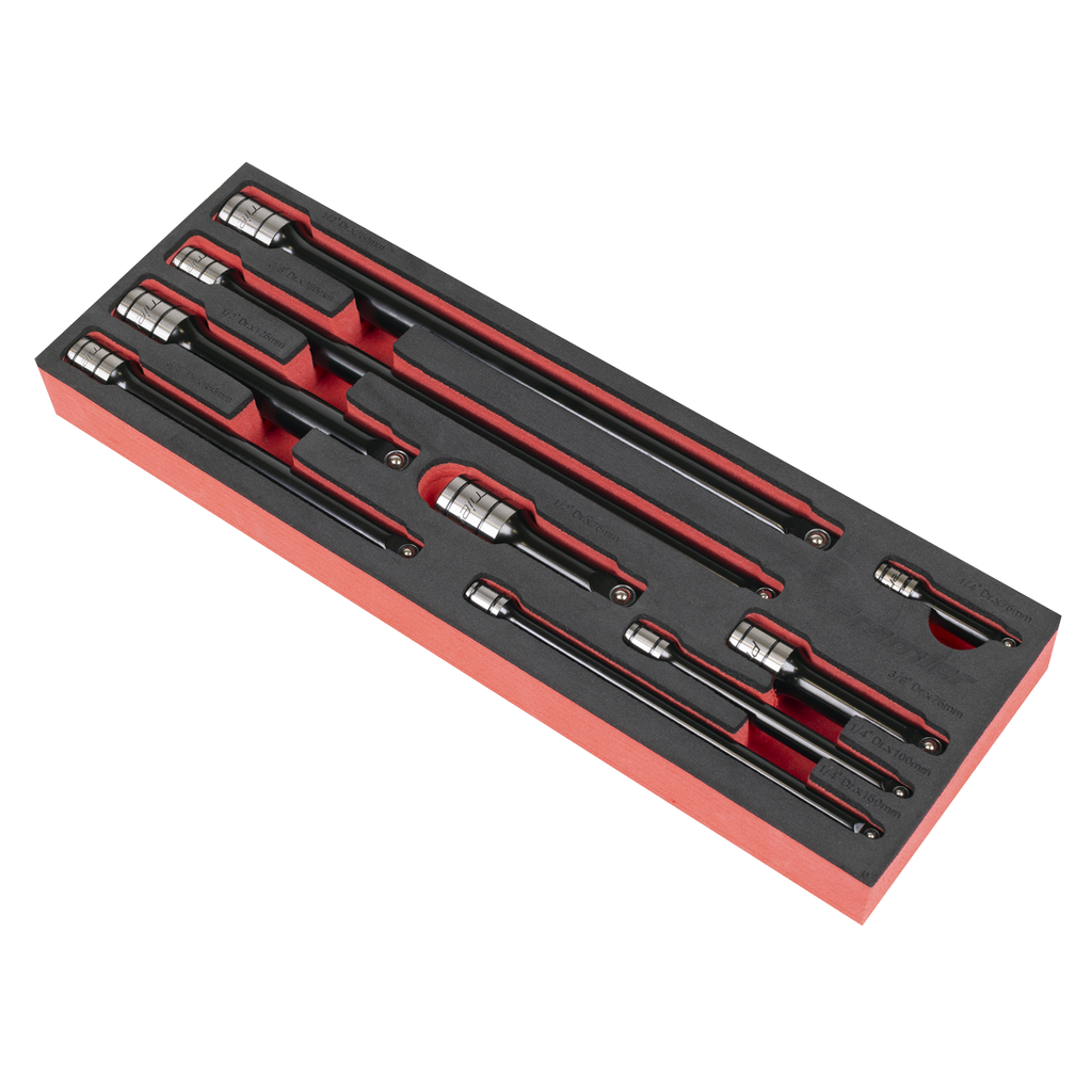 Sealey Premier Black Wobble/Rigid Extension Bar Set 1/4", 3/8" & 1/2"Sq Drive 9pc - Premier Black AK7693