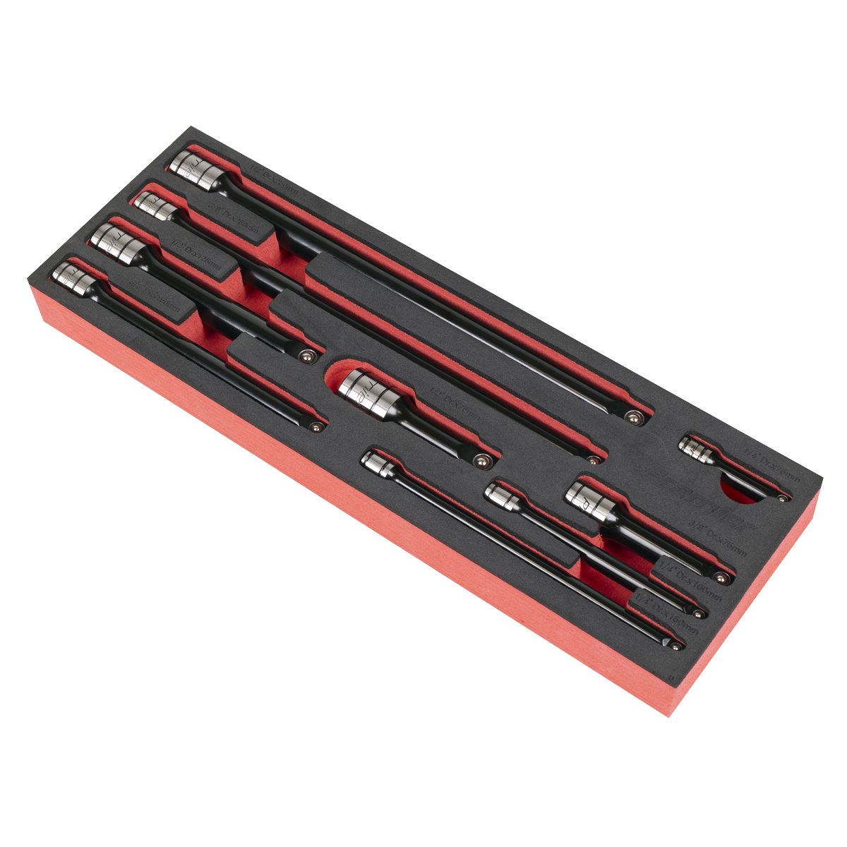 Sealey Premier Black Wobble/Rigid Extension Bar Set 1/4", 3/8" & 1/2"Sq Drive 9pc - Premier Black AK7693