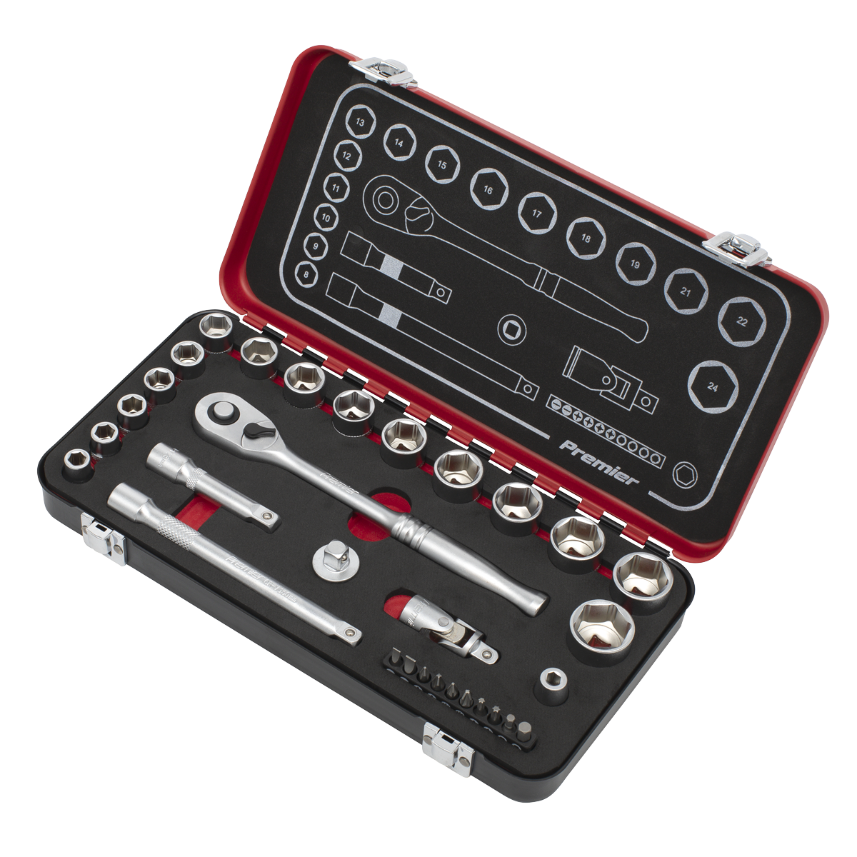 Sealey Premier Platinum Socket Set 3/8"Sq Drive 31pc AK7921