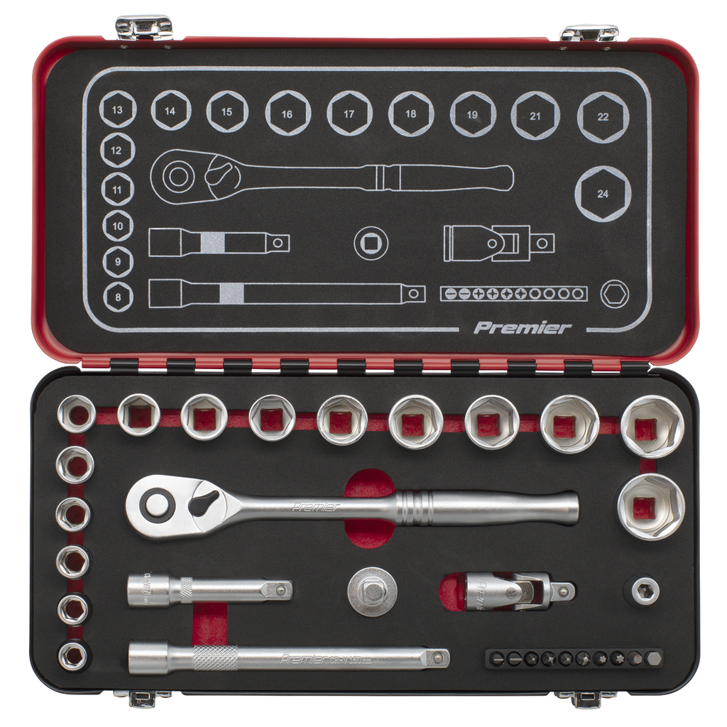 Sealey Premier Platinum Socket Set 3/8"Sq Drive 31pc AK7921