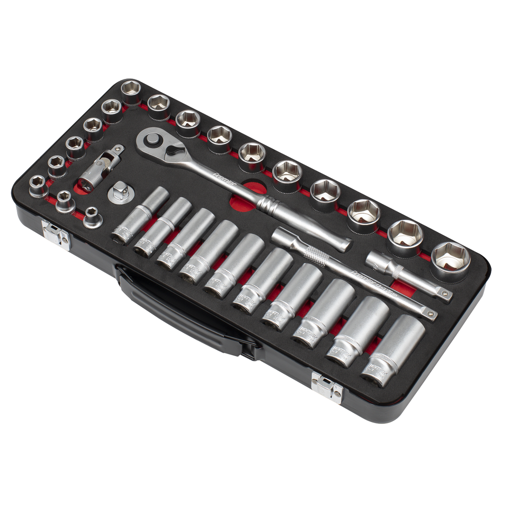 Sealey Premier Platinum Socket Set 3/8"Sq Drive 32pc AK7922 - BostonPlates Autocare Centre