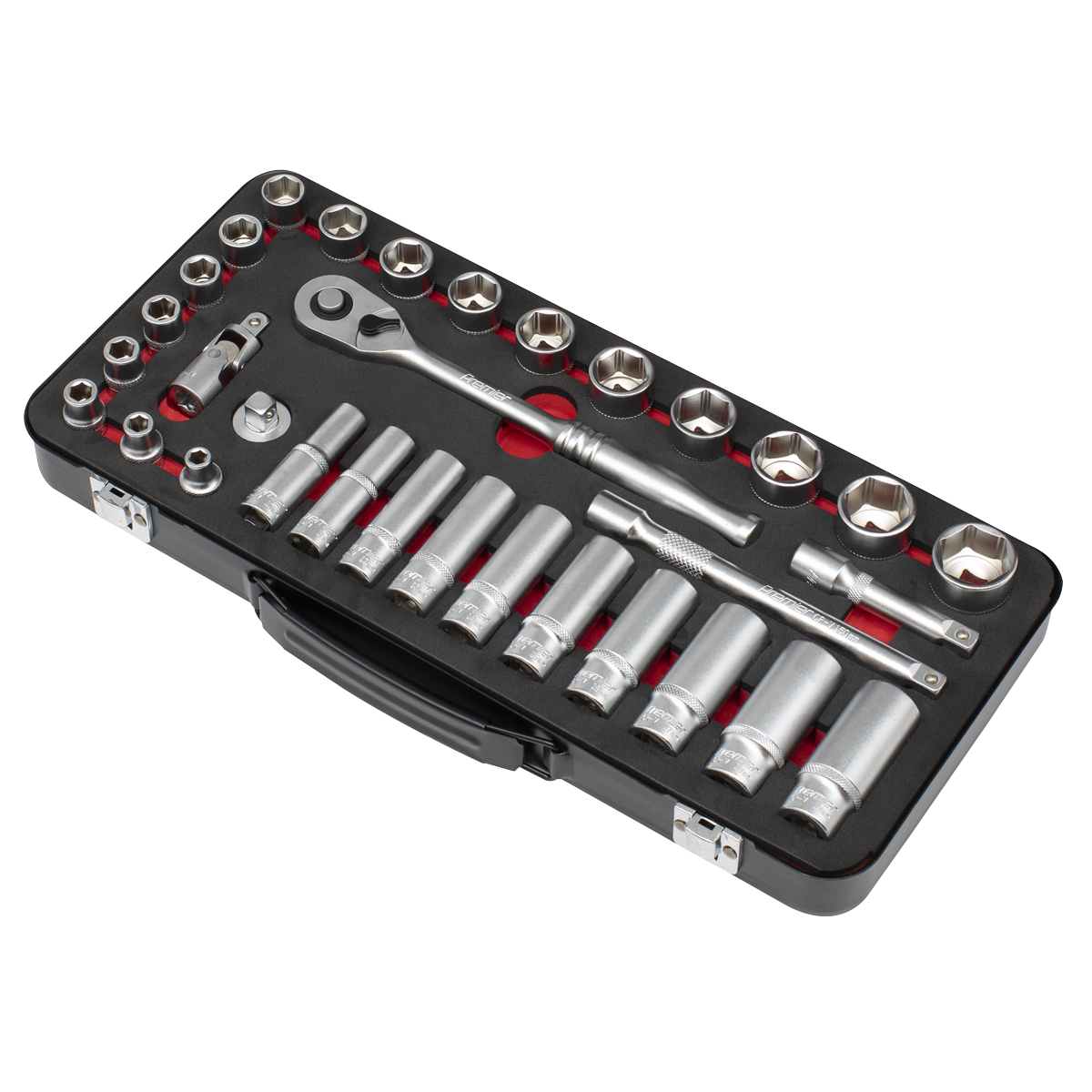 Sealey Premier Platinum Socket Set 3/8"Sq Drive 32pc AK7922 - BostonPlates Autocare Centre