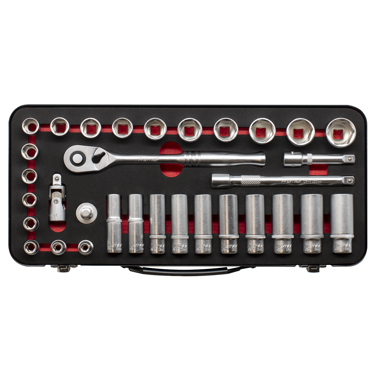 Sealey Premier Platinum Socket Set 3/8"Sq Drive 32pc AK7922 - BostonPlates Autocare Centre