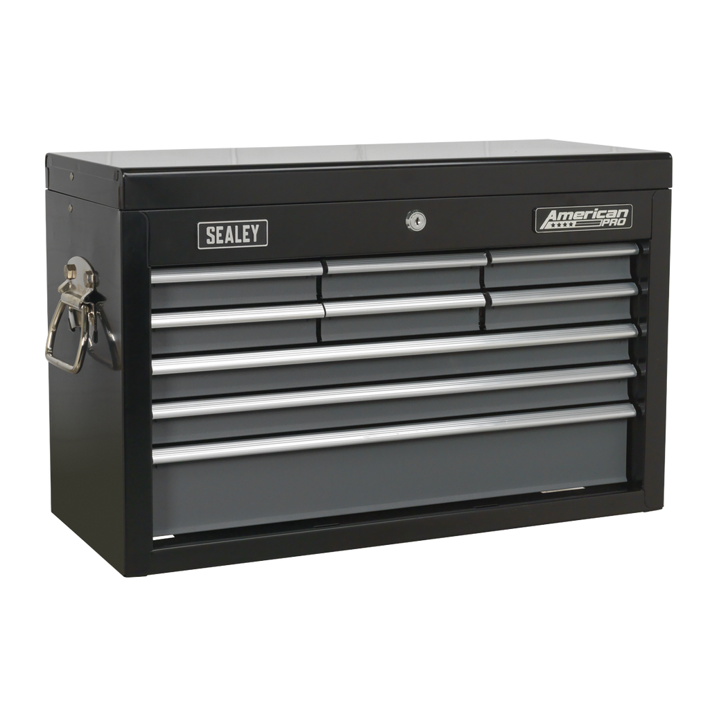 American PRO® Topchest 9 Drawer - Black/Grey AP2509B - BostonPlates Autocare Centre