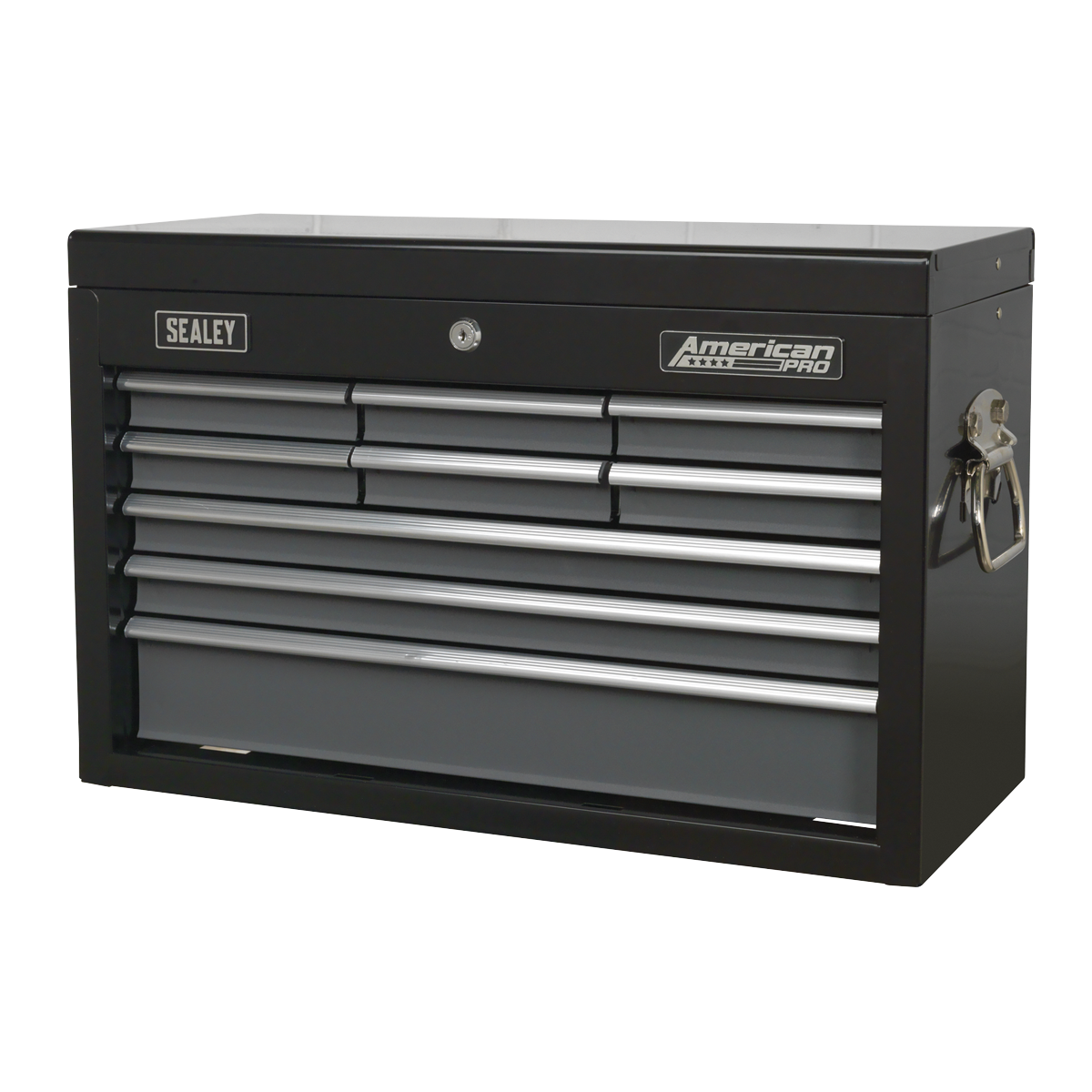 American PRO® Topchest 9 Drawer - Black/Grey AP2509B - BostonPlates Autocare Centre